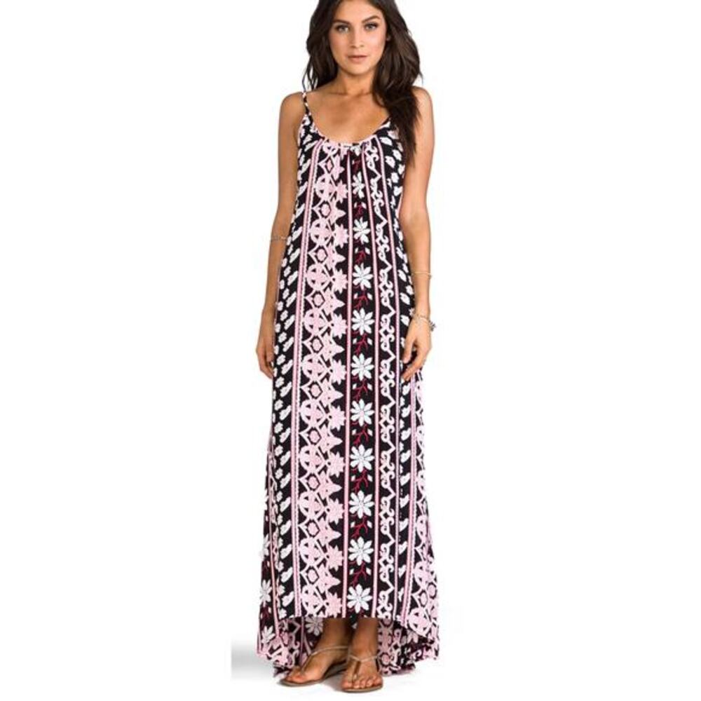 Flynn Skye REVOLVE Sz 1 Small Scoop Back Maxi Dress‎ 100% Rayon High-Low Hem USA